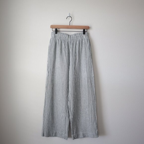 Old Navy Wide Leg Linen Blend Striped Pants | S - Picture 1 of 6